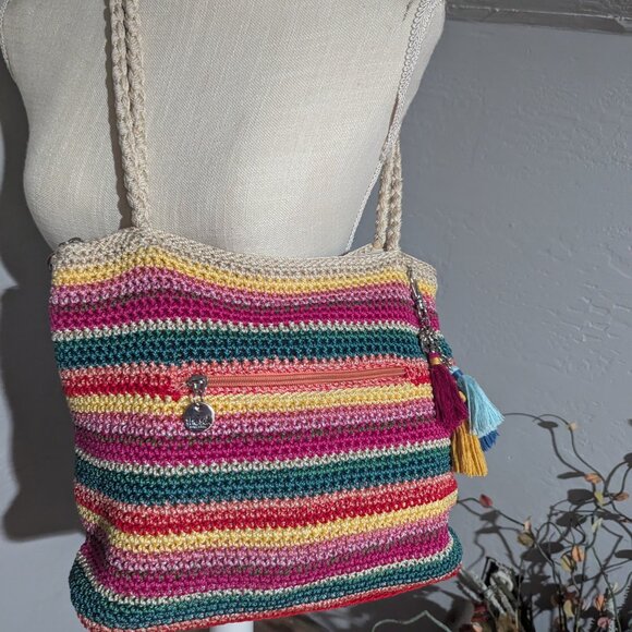 The Sak rainbow colored crochet boho Sak bag - Picture 10 of 15
